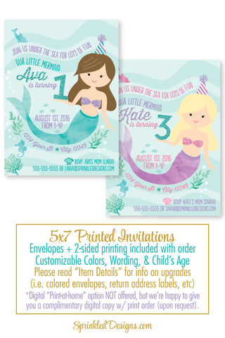 Mermaid Birthday Invitation